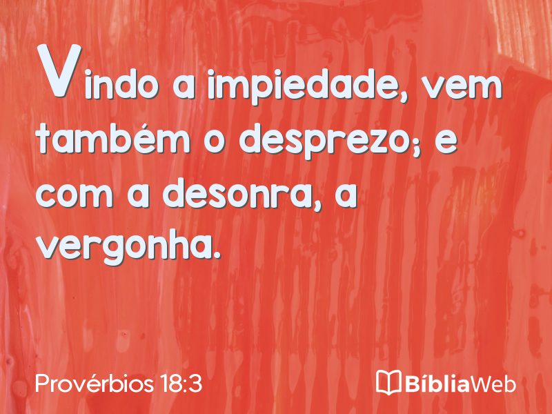 Provérbios 18:3 em imagem para compartilhar