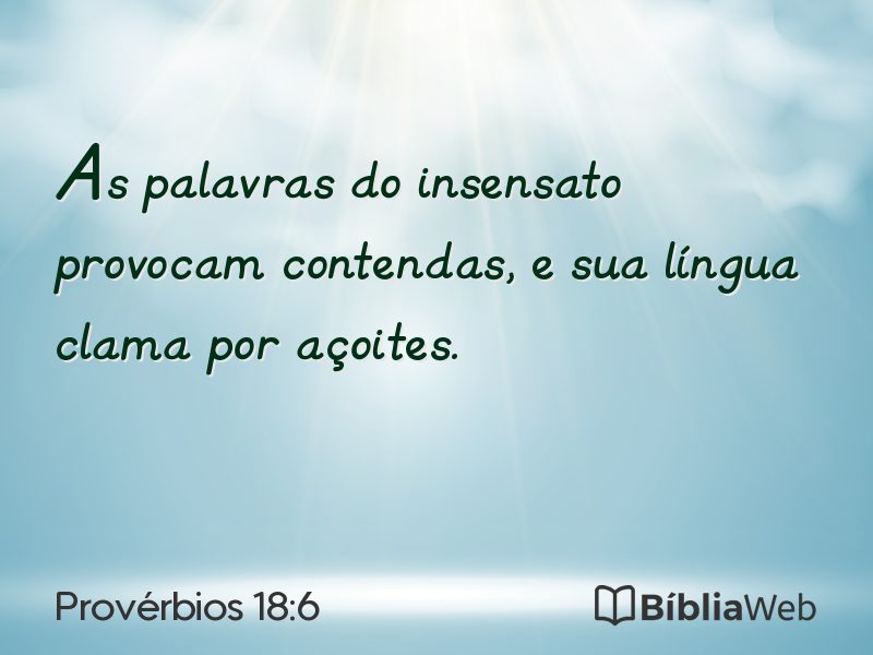 Provérbios 18:6 em imagem para compartilhar