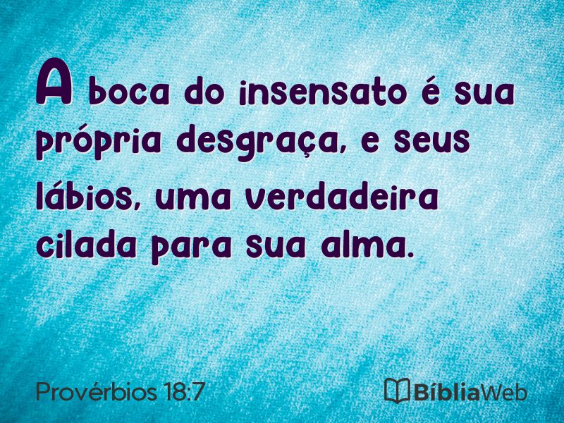 Provérbios 18:7 em imagem para compartilhar