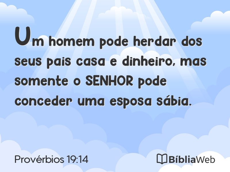 Provérbios 19:14 em imagem para compartilhar