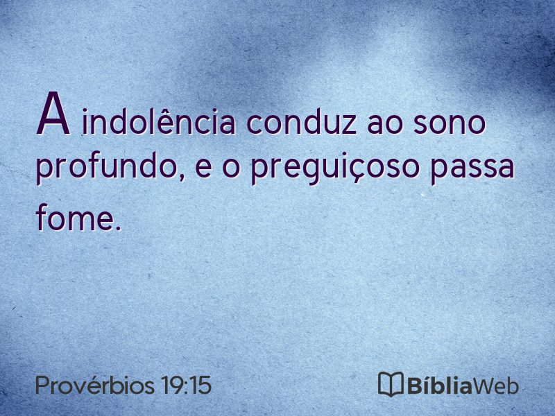 Provérbios 19:15 em imagem para compartilhar