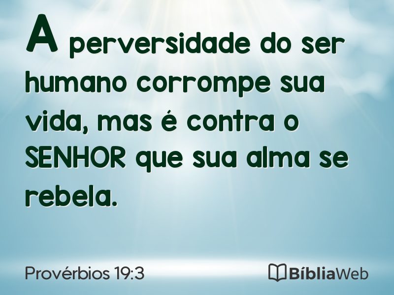 Provérbios 19:3 em imagem para compartilhar