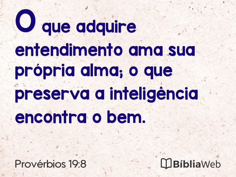 Provérbios 19:8 em imagem para compartilhar