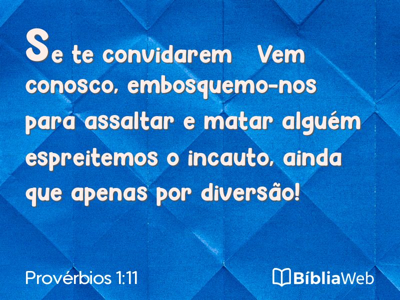 Provérbios 1:11 em imagem para compartilhar