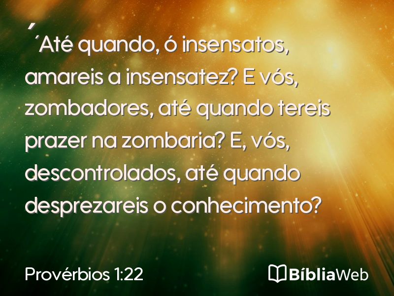 Provérbios 1:22 em imagem para compartilhar