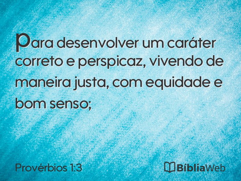 Provérbios 1:3 em imagem para compartilhar