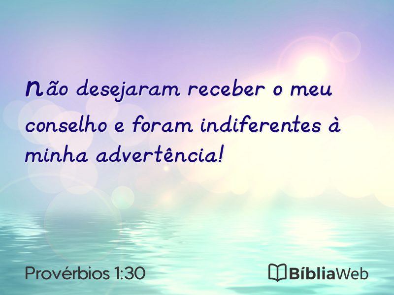 Provérbios 1:30 em imagem para compartilhar