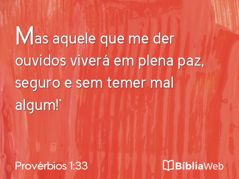 Provérbios 1:33 em imagem para compartilhar