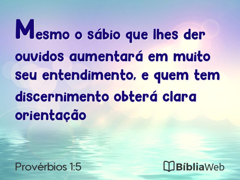 Provérbios 1:5 em imagem para compartilhar