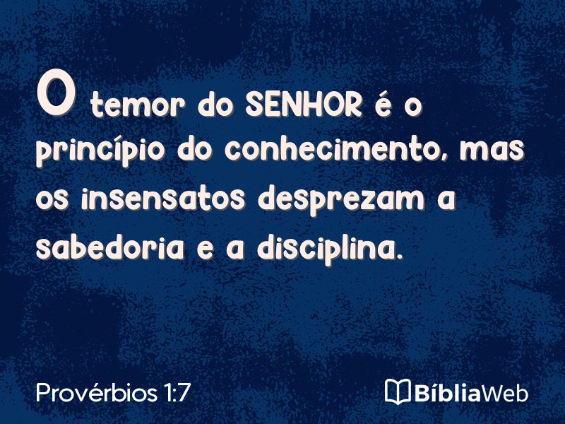 Provérbios 1:7 em imagem para compartilhar