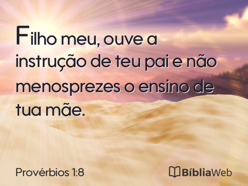 Provérbios 1:8 em imagem para compartilhar