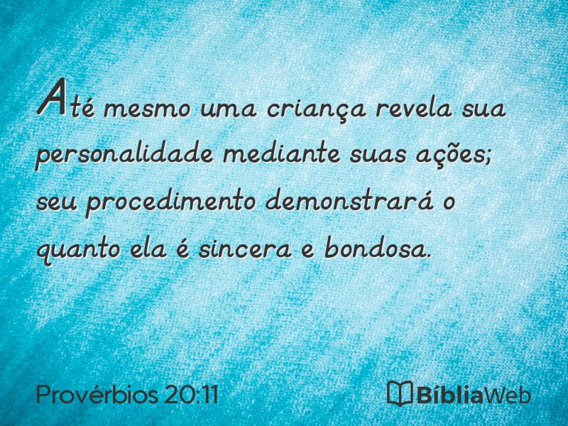 Provérbios 20:11 em imagem para compartilhar