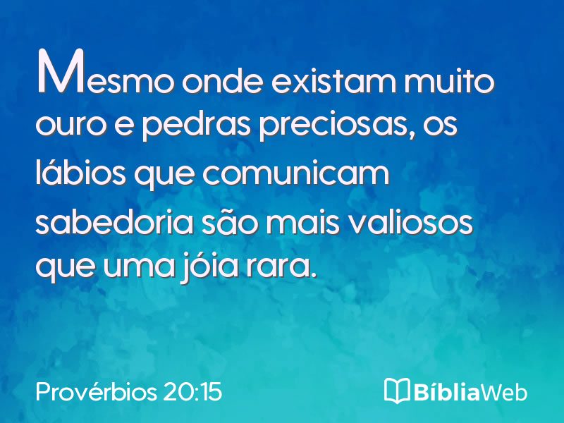 Provérbios 20:15 em imagem para compartilhar