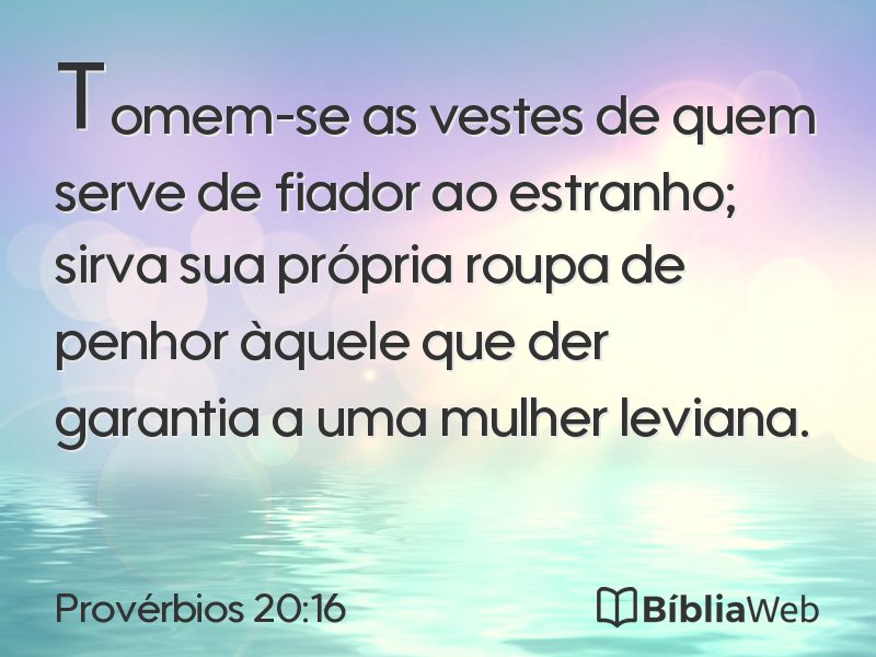 Provérbios 20:16 em imagem para compartilhar