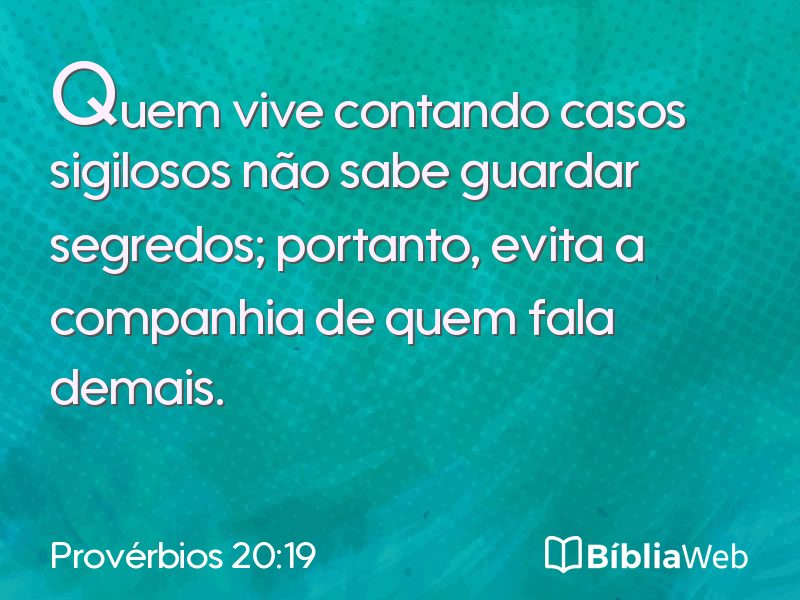 Provérbios 20:19 em imagem para compartilhar