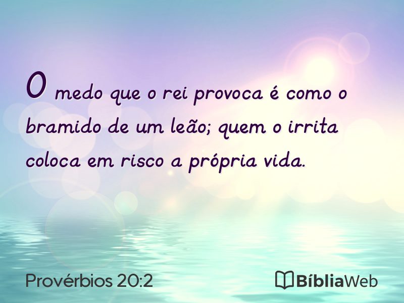 Provérbios 20:2 em imagem para compartilhar