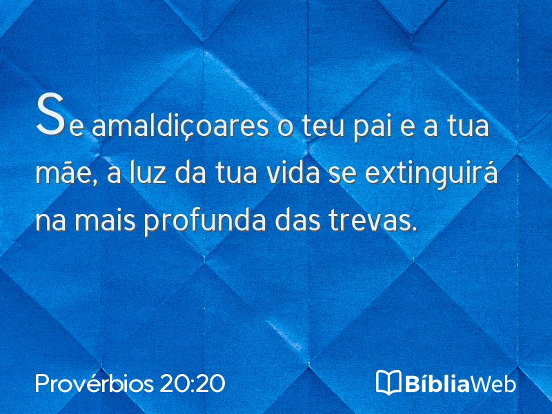 Provérbios 20:20 em imagem para compartilhar