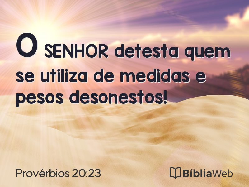 Provérbios 20:23 em imagem para compartilhar