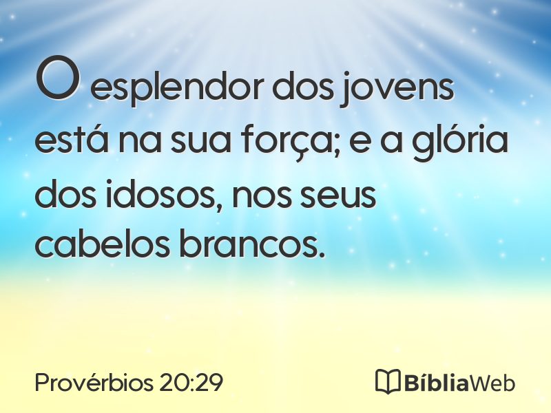 Provérbios 20:29 em imagem para compartilhar