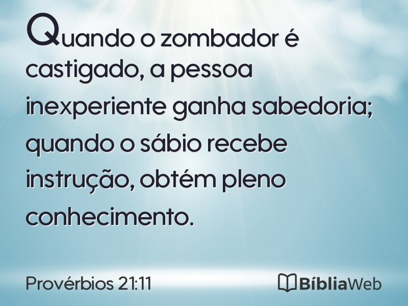 Provérbios 21:11 em imagem para compartilhar