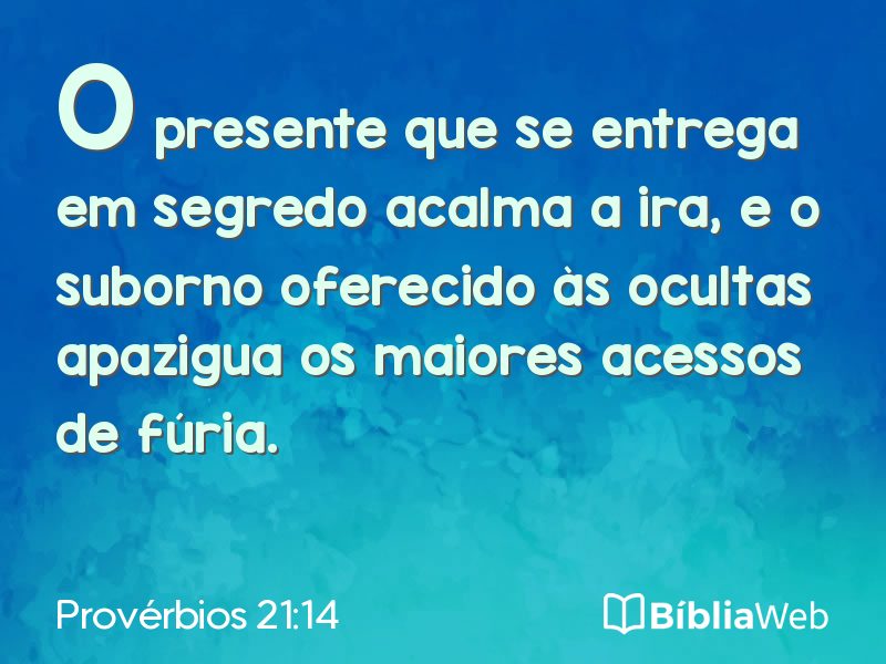 Provérbios 21:14 em imagem para compartilhar