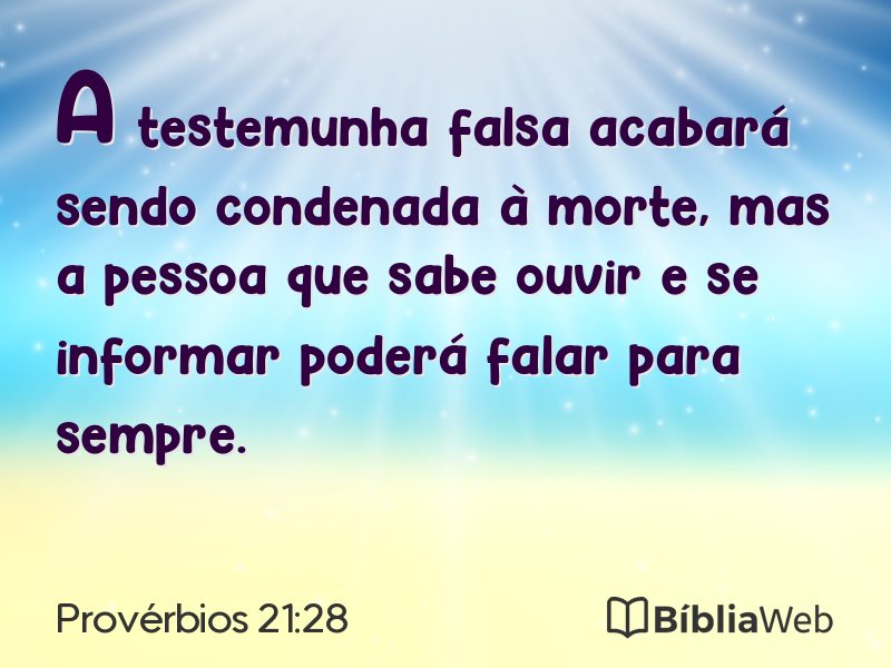 Provérbios 21:28 em imagem para compartilhar
