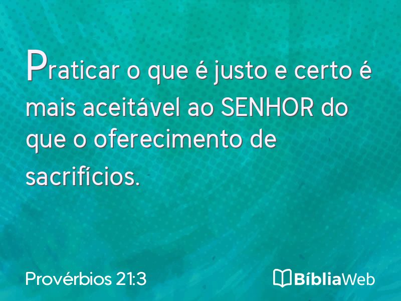 Provérbios 21:3 em imagem para compartilhar