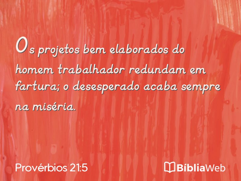 Provérbios 21:5 em imagem para compartilhar