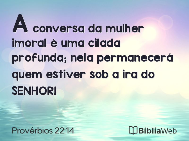 Provérbios 22:14 em imagem para compartilhar