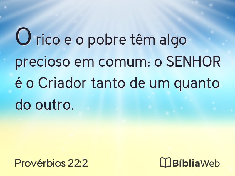 Provérbios 22:2 em imagem para compartilhar