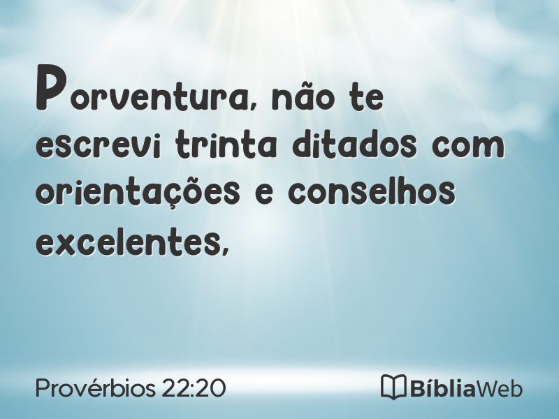Provérbios 22:20 em imagem para compartilhar