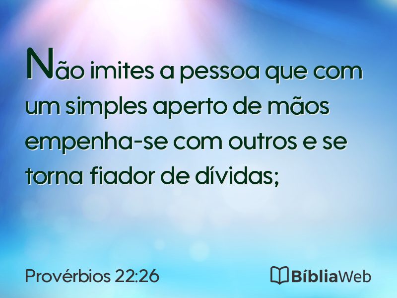 Provérbios 22:26 em imagem para compartilhar