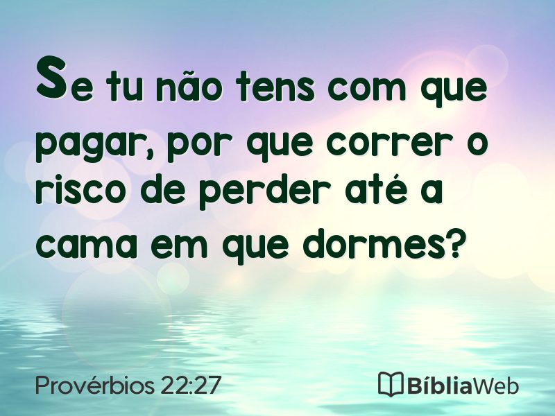 Provérbios 22:27 em imagem para compartilhar