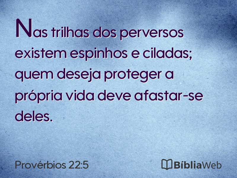 Provérbios 22:5 em imagem para compartilhar