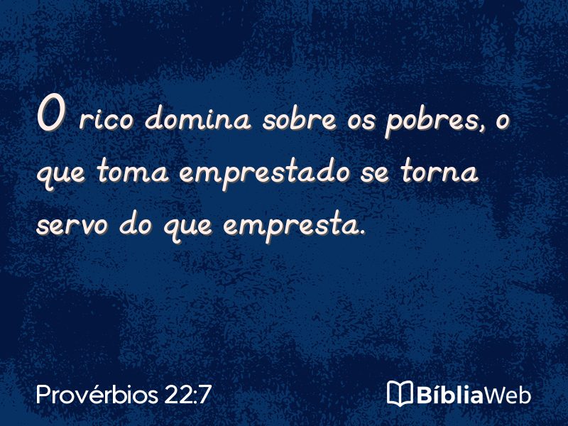 Provérbios 22:7 em imagem para compartilhar