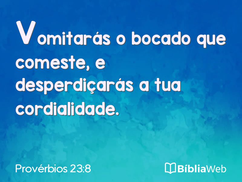 Provérbios 23:8 em imagem para compartilhar