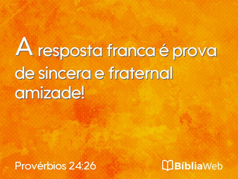Provérbios 24:26 em imagem para compartilhar