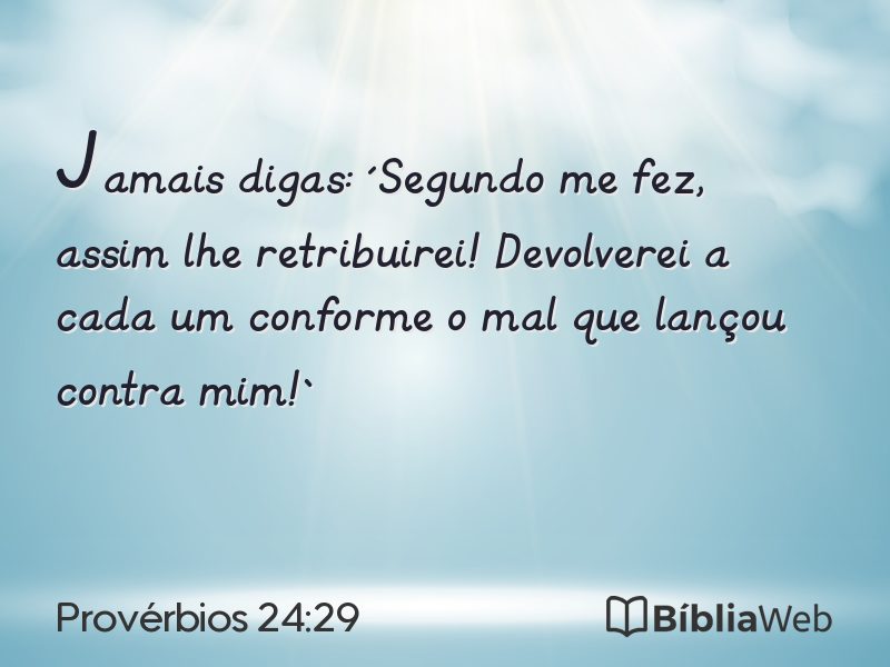 Provérbios 24:29 em imagem para compartilhar