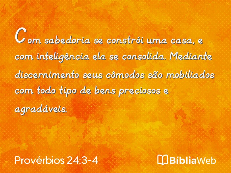 Provérbios 24:3-4 em imagem para compartilhar