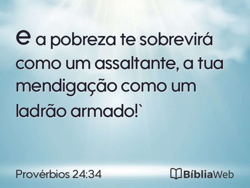Provérbios 24:34 em imagem para compartilhar