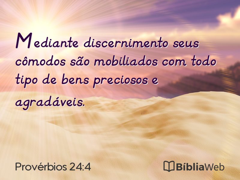 Provérbios 24:4 em imagem para compartilhar