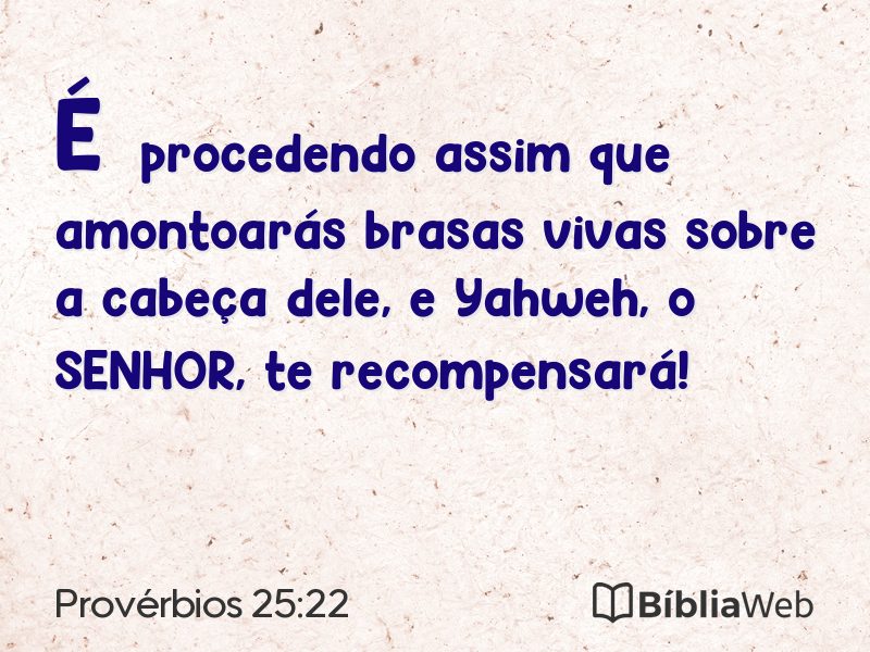 Provérbios 25:22 em imagem para compartilhar