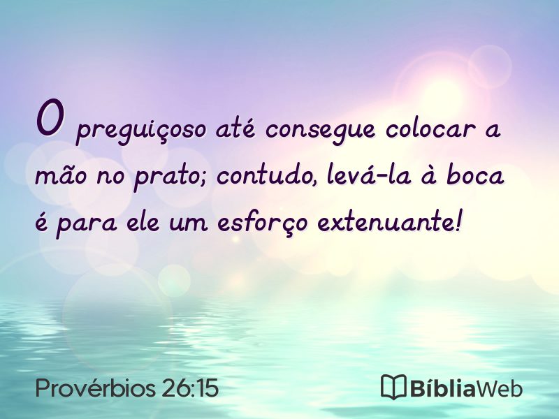 Provérbios 26:15 em imagem para compartilhar