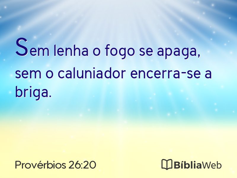 Provérbios 26:20 em imagem para compartilhar