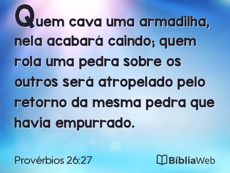 Provérbios 26:27 em imagem para compartilhar