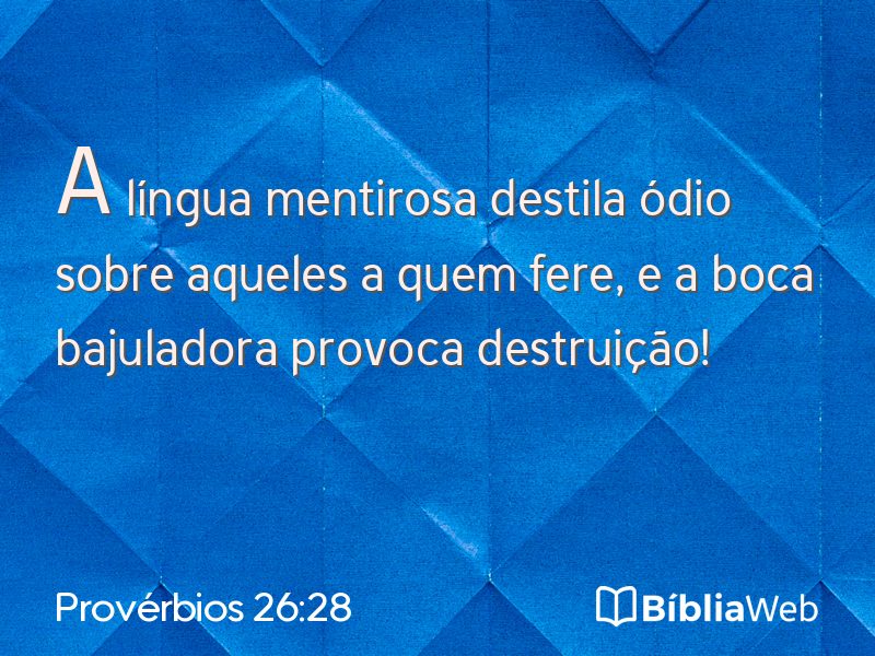 Provérbios 26:28 em imagem para compartilhar