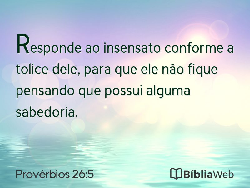 Provérbios 26:5 em imagem para compartilhar