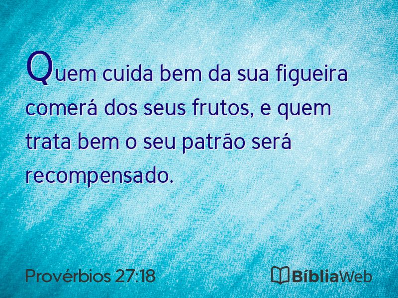 Provérbios 27:18 em imagem para compartilhar