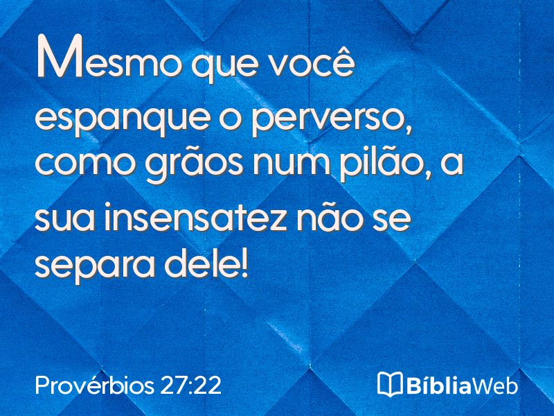 Provérbios 27:22 em imagem para compartilhar