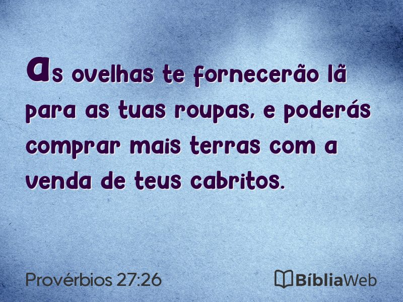 Provérbios 27:26 em imagem para compartilhar